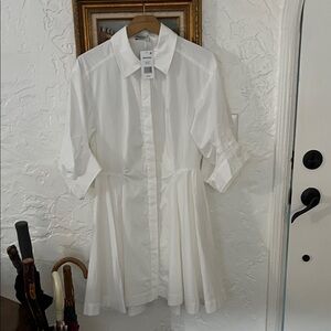 Jonathan Simkhai White Cotton Mini Shirt Dress